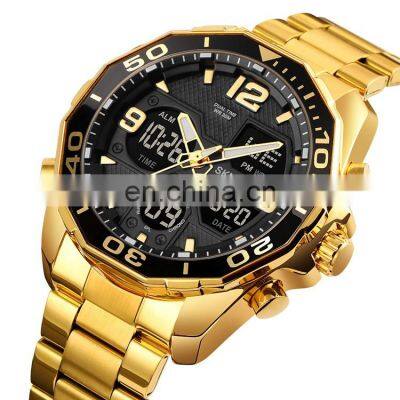 SKMEI new arrival 1649 best mens digital sport 3atm water resistant stainless steel strap luxury watch oem