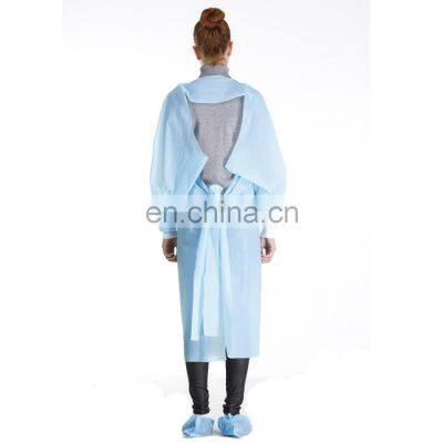 Desechable CPE Pechera Disposable Apron With Sleeves and Thumb Loops Disposable Waterproof Plastic Gown photo-2