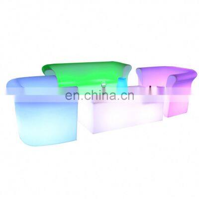 outdoor furniture bar stools /Modern LED plastic chair night club sofa wedding light sofa led bar table and chairs