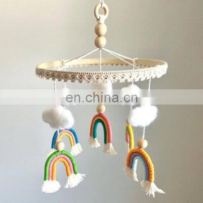 Hot Sale Boho nursery baby mobile, Rainbow Baby Mobile Macrame Multicolor Rainbows Vietnam Supplier