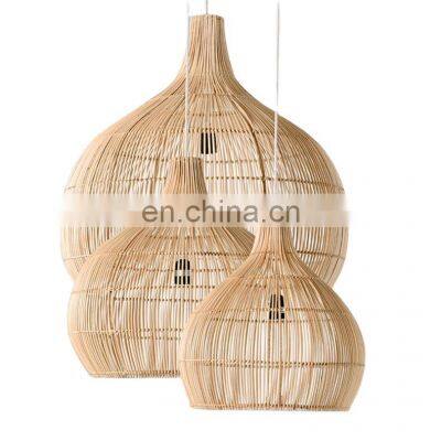 Braided Rattan Lampshade Organically shaped rattan pendant light wicker ceiling light decor manufacturer