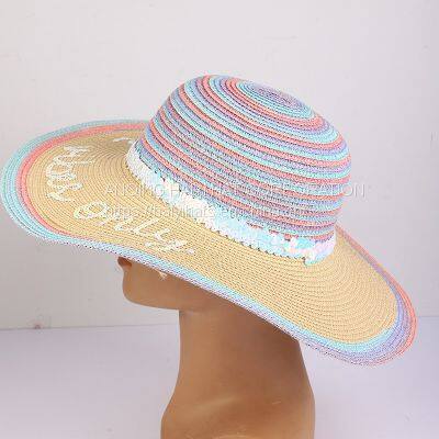 Summer Colorful and Fashionable Woven Sun Shading and Sunscreen Dome Straw Hat, Seaside Vacation Beach Hat photo-2