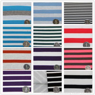 A Large Number of Stock Knitted Cotton Spandex Striped T-shirt Fabric is Supplied All Year Round photo-4