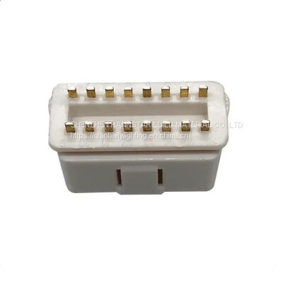 ST-SOM-005A White Color J1962 Male OBDII Connector with Golden Plated Pins for OBD Device