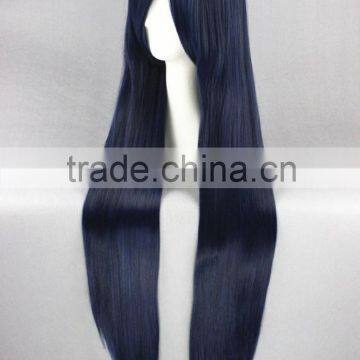High Quality 100cm Long Straight Umineko no Nakukoroni-Furudo Erika Dark Blue Synthetic Anime Wig Cosplay Hair Wig Party Wig photo-4