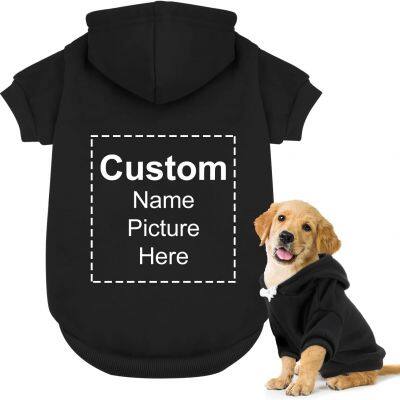 Custom Dog Hoodie, Personalized Photo/Text Dog Clothes, Soft & Warm Puppy Sweatshirt Hooded with Harness Hole, Pet Pullover Hoodie for Small Medium Dogs
