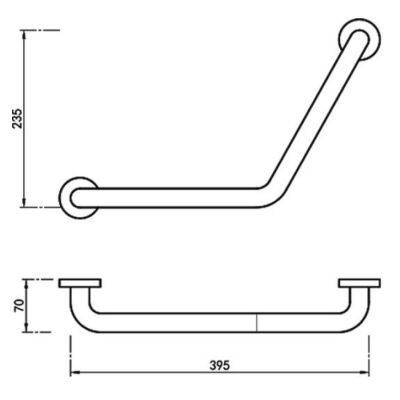Handrail 304 Stainless Steel Handicap Armrest Accessible Handrail Bathroom Grab Bar 116B photo-2
