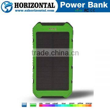 Hotsell Waterproof Solar Power Bank 8000mah, External Battery solar charger for iPhone Samsung HTC