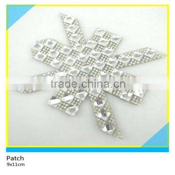 Hot Fix Crystal Rhinestone Applique Heart Shape Shiny Rhinestone Patch 11x21.5cm photo-6