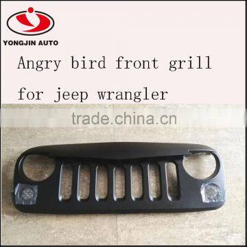 ABS Black Front Grill Angry Grille For Jeep Wrangler 2007-2014 photo-3
