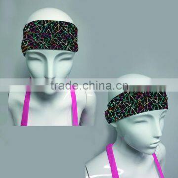Fashion sports lycra/polyester elastic headband for yoga running sweatband