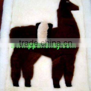 Alpaca Rug Carpet Peru 39x27" Llama design