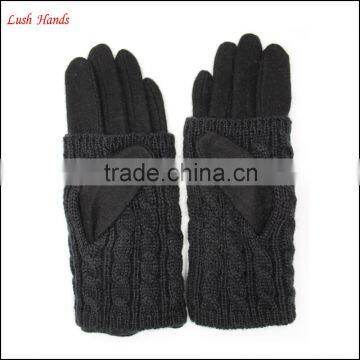 Ladies High-quality Woolen Gloves With Rabbit Fur Ball photo-3