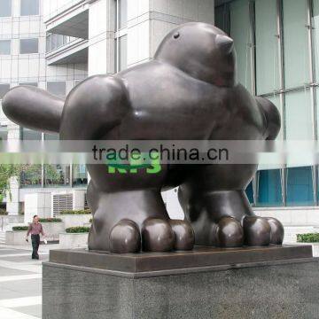 Bronze botero big bird sculpture