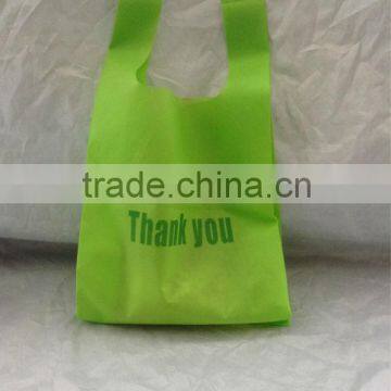 Non woven ultrasonic T shirt green bag