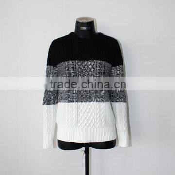 New Design Jacquard Fancy Color Crew Neck Wool Man Sweater