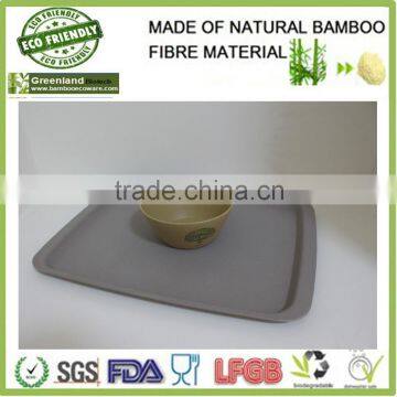 Durable Gray Color Bamboo Fibre Lunch Tray