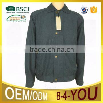 Mens Polyester Nylon Bonded Shirt Collar Casual Jacket