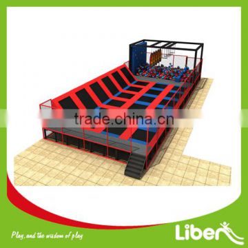 Commercial Shopping Mall Kids Indoor Play Games Inclined Plane Trampoline with Ninja Course