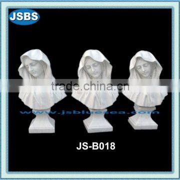 White marble religious lady bust