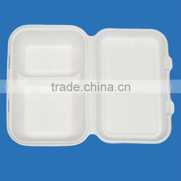 Eco-green 100% Biodegradable 2 Compartments Clamshell Box