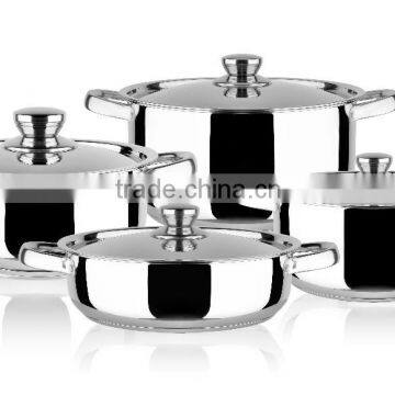 MSF-3997 8pcs Stainless Steel Cookware Set 18cm 24cm 26cm Casserole With Cover 24cm Rice Cookware With Cover photo-3