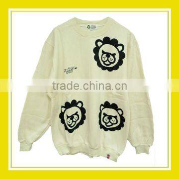 2016 Fashion Products Bros Baby Lion Heads Unisex Printed Long Sleeve White Sweater