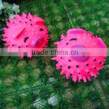 8.5cm pink spikey pig ball simple small funny dog toy