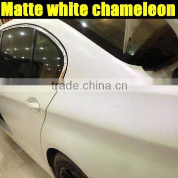 matte white chameleon sticker with good flexible pvc film by factory wholesale