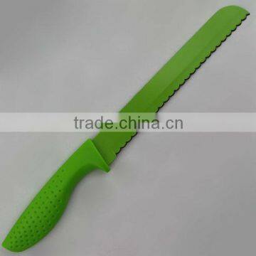 hot sale bread knife with color nonstick coating