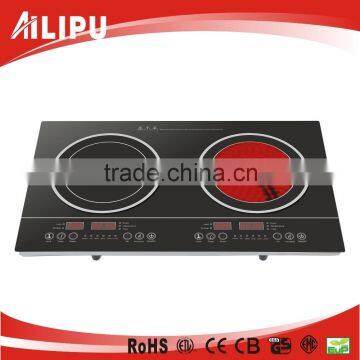 Ailipu Sensor Touch 3200W Tabletop Double Mixed Smart Cooker/combined induction and infarred cooker SM-DIC03