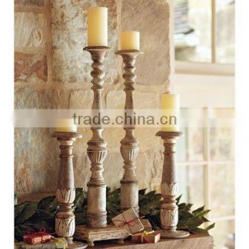 CANDLE PILLAR HOLDER, WOODEN PILLAR HOLDER, CENTRE CANDLE PIECE PILLAR HOLDER