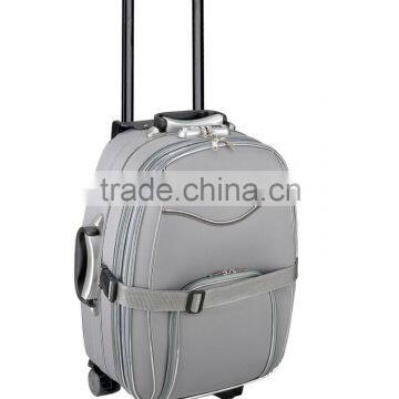 cheap outside 8 wheels luggage BS808 shangdong silk polyester trolley bag/300D suitcase/outside trolley case/cheap travel bags