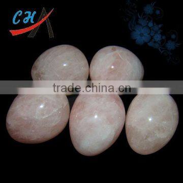 wholesales 40*30 mm drilled kegel exercise egg rose quartz egg