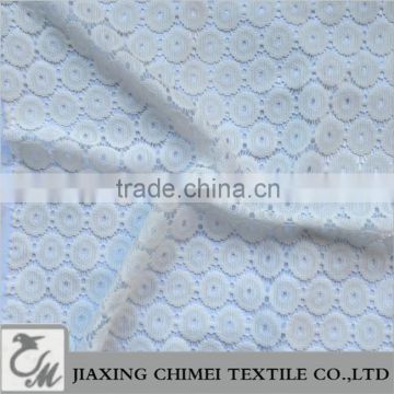 circle shape jacquard white lace fabric