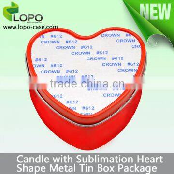 Sublimation Heart shaped Unique Metal Tin lovers'candle holder