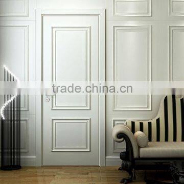 2015 New Design White MDF Wooden Security Swing Door with Glass