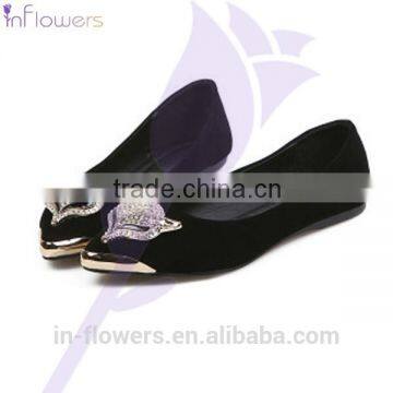 2015 Spring Newest European and American Shallow Mouth Beaded Flat Pointed Shoes Women Shoes photo-3