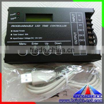 USB 5 Channel DC12-24V LED Programmable Time controller,LED Controller TC420