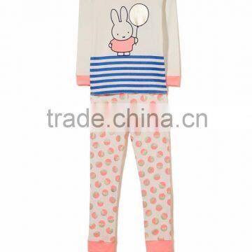 Wholesale Cozy Warm Printed Girls Cotton Pajama Set