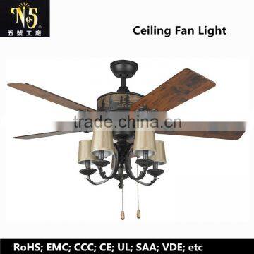 European Style Classic Wood Ceiling Fan Lamp