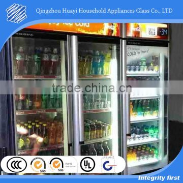 anti-frost electric heated double pane glass doors for beverage freezer