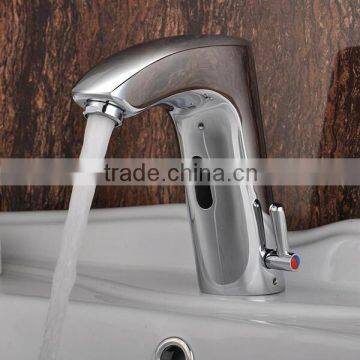 Deck Mounted Chrome Finish Brass Basin Faucet Automatic Sensor Faucet