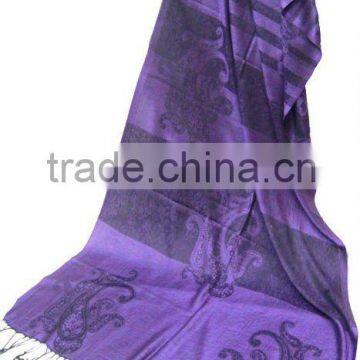 wide Color range in modal scarves with paisley patterns