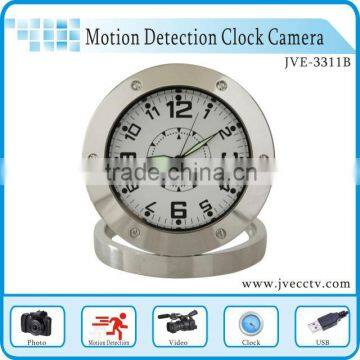 Motion detection alarm clock camera 1280*960 clock camera home security JVE3311B as USB drive, alarm clock camera