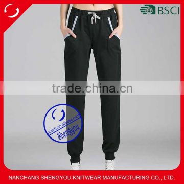 2015 Custom newest design french terry woman slim jogger pants