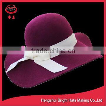 2016 New Style Wool Felt Hat Floppy Hat For Ladies