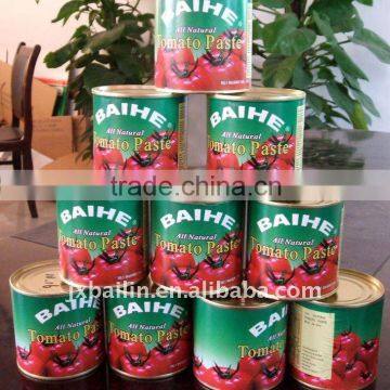 HOT!! 198g canned tomato concentrate brix 28-30, China supplier