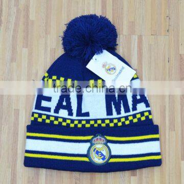 Football team colorful Hip Hop big pompom beanie