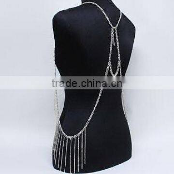 Gold And Silver Plated Long Necklace Fashionable Body Chain Jewelry photo-3